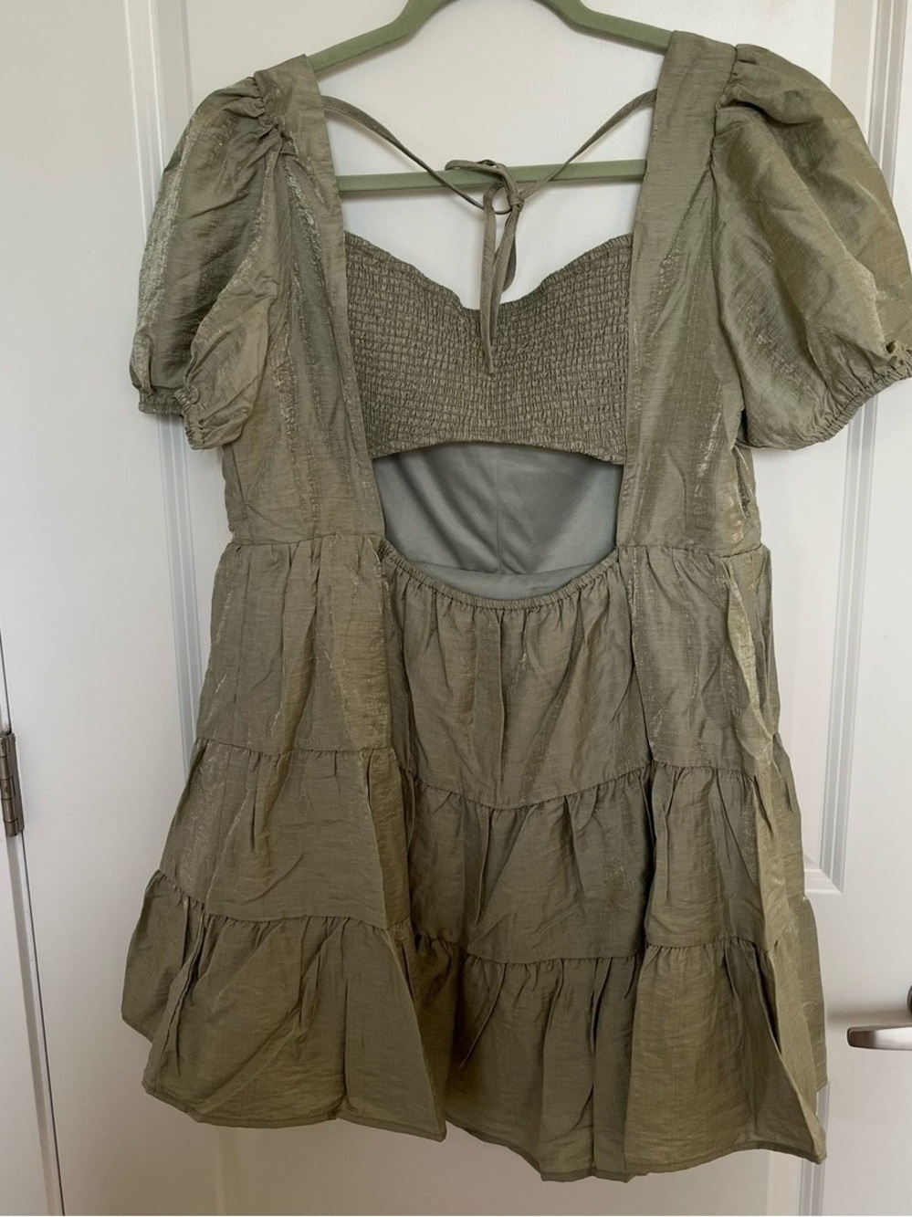 NEW Altar’d State Green Puff Sleeve Mini Dress Size 2XL NWT - Picture 5 of 5